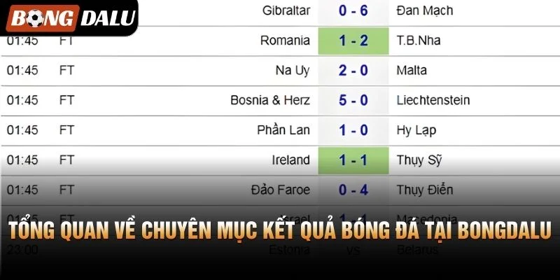 Tổng quan về chuyên mục Kết Quả Bóng Đá tại Bongdalu